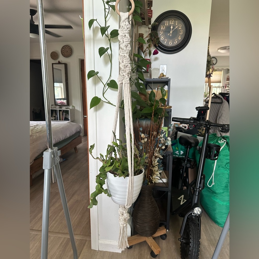 Macrame plant hanger. Handmade by me.
